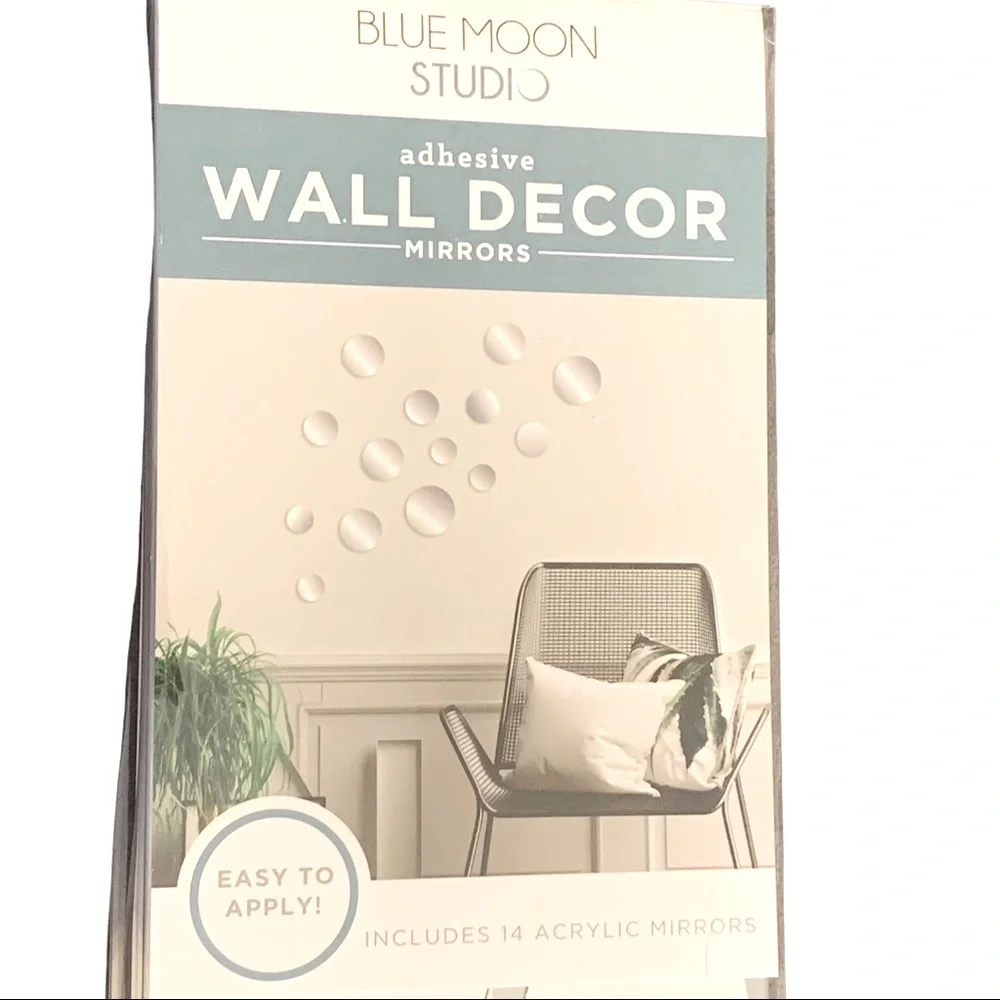 14pc Self-Adhesive Circle Wall Mirror Decals